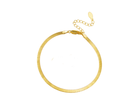 Solid Gold Herringbone Bracelet