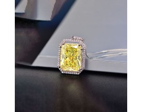 YELLOW SMALL OCTAGONAL ZIRCON PENDANT