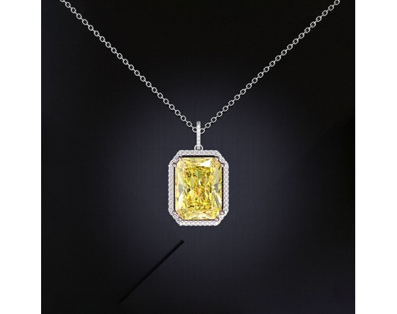 YELLOW SMALL OCTAGONAL ZIRCON PENDANT