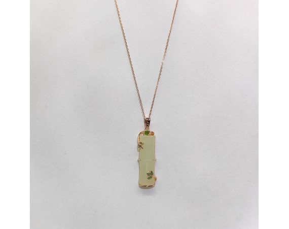 HETIAN JADE ROSE GOLD NECKLACE