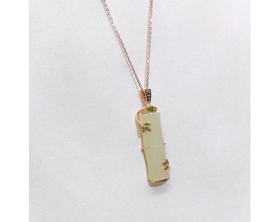 HETIAN JADE ROSE GOLD NECKLACE