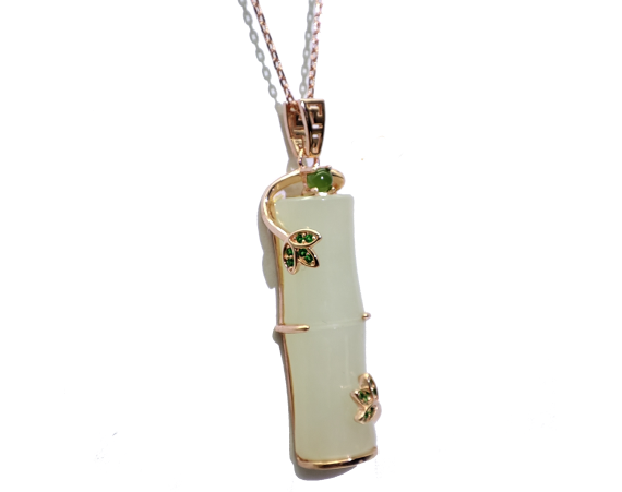 HETIAN JADE ROSE GOLD NECKLACE