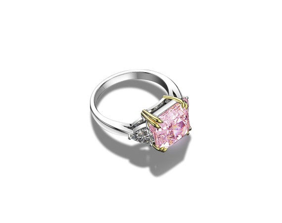 SQUARE PINK ZIRCONIUM RING